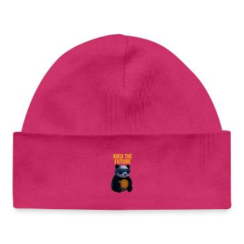 Rock the Future Panda Bitcoin - Baby Organic Beanie - white - Front
