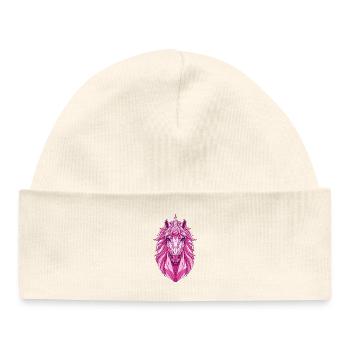 Licorne rose polygonale - Bonnet bébé bio - blanc - Devant