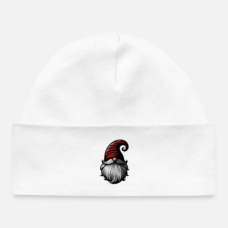 Elfe de Noël nordique. Gnome. Elfe de Noël. - Bonnet bébé bio - blanc