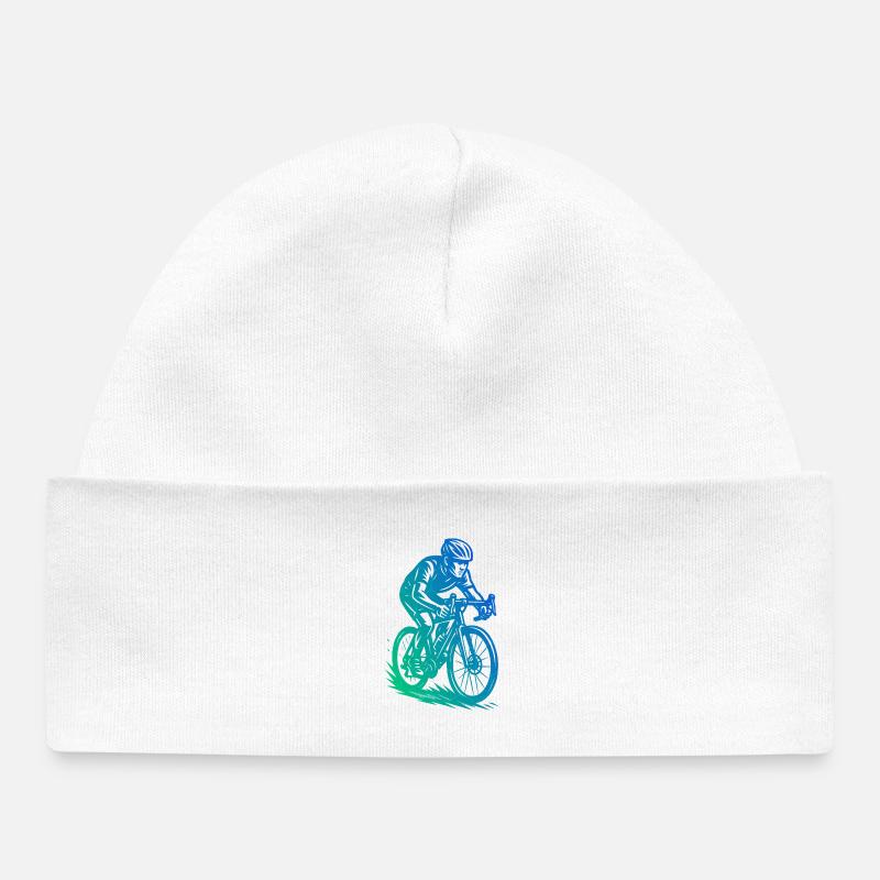 Thème puriste du vélo de route - Bonnet bébé bio - blanc