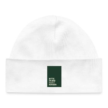 Minimal Statement – Dark Green & Cream Design - Baby Organic Beanie - white - Front