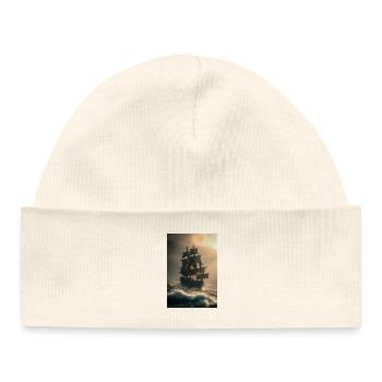 Stormbound Galleon at Dawn - Baby Organic Beanie - white - Front