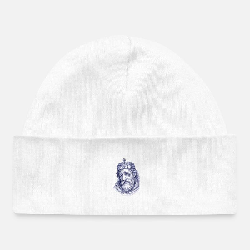 Roi des Lignes de Distribution Bleue - Bonnet bébé bio - blanc