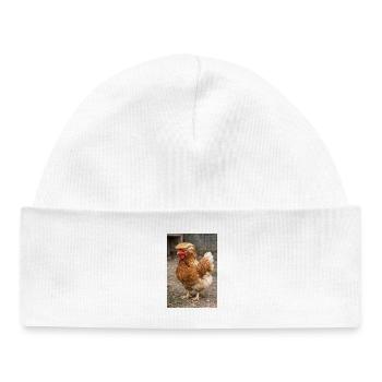 Poulet aux cheveux rétro - Bonnet bébé bio - blanc - Devant