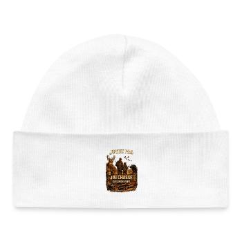 Chasse avec Papa Duo Père-Fils - Bonnet bébé bio - blanc - Devant