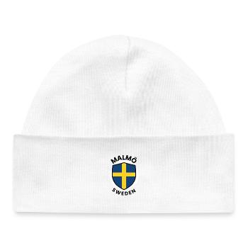 Conception du drapeau suédois - Bonnet bébé bio - blanc - Devant