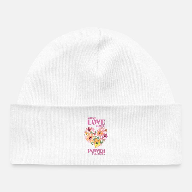 Là où l’amour grandit, l’amour suit - Bonnet bébé bio - blanc