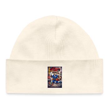 Raccoon Mechanic Workshop - Baby Organic Beanie - white - Front