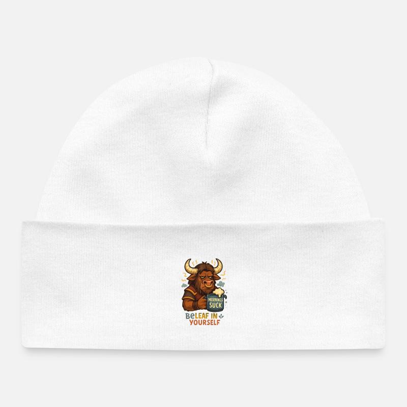 Sois une feuille en toi-même, Tauren - Bonnet bébé bio - blanc