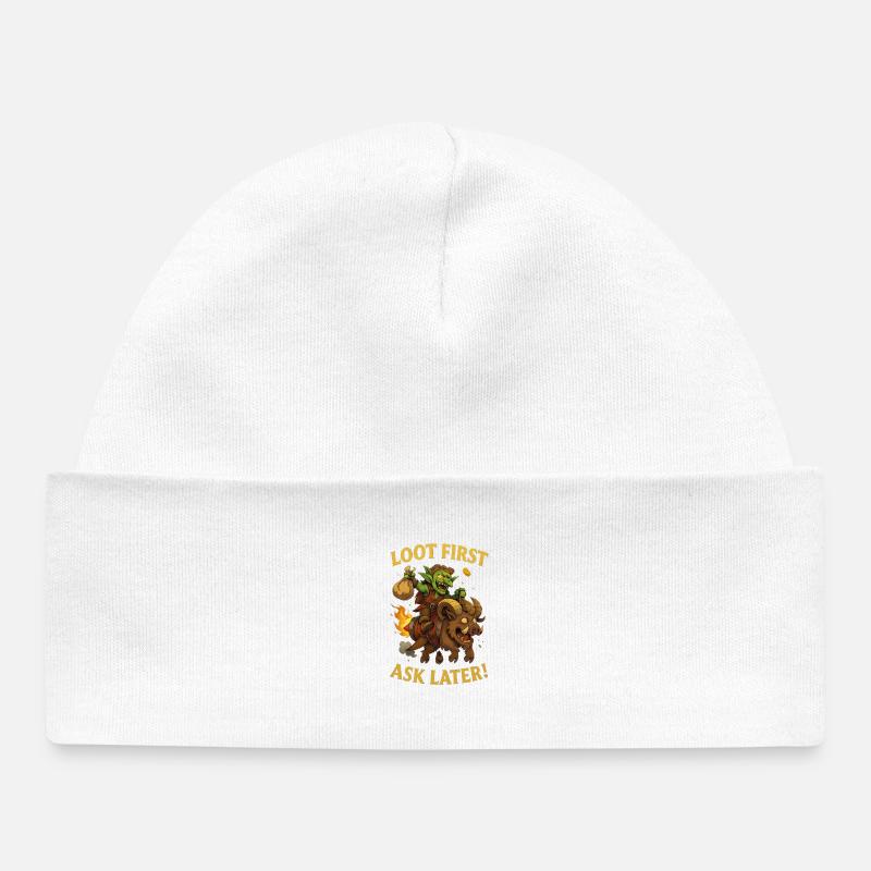 D’abord le butin, demande ensuite - Bonnet bébé bio - blanc