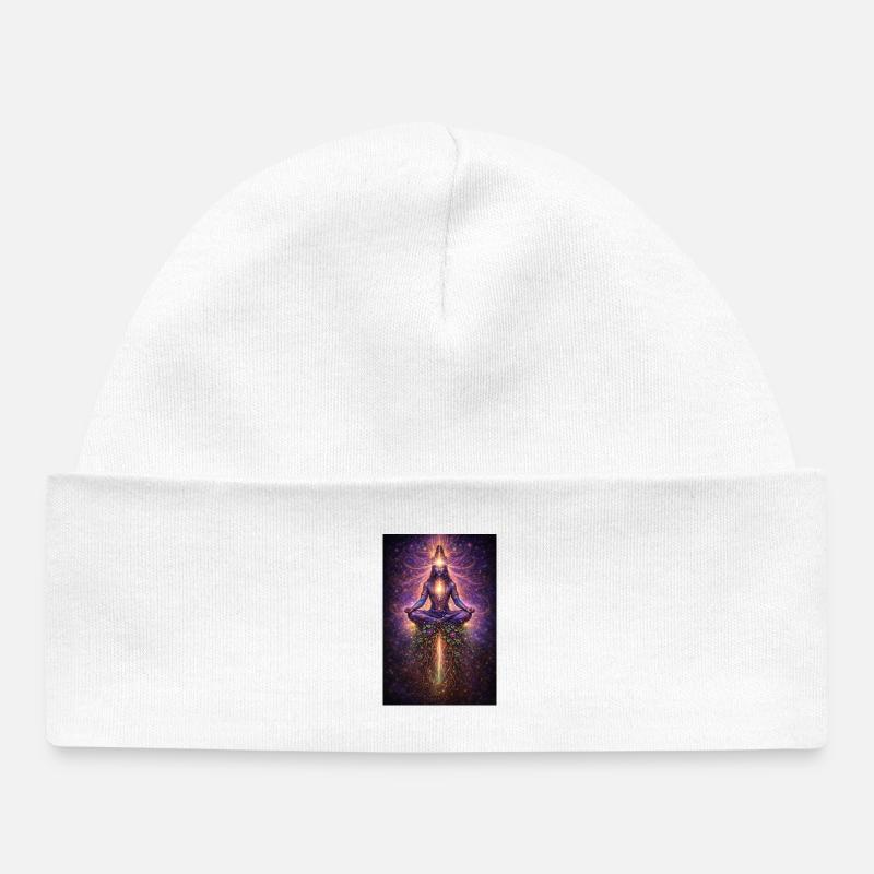 Flux de lumière de méditation cosmique - Bonnet bébé bio - blanc