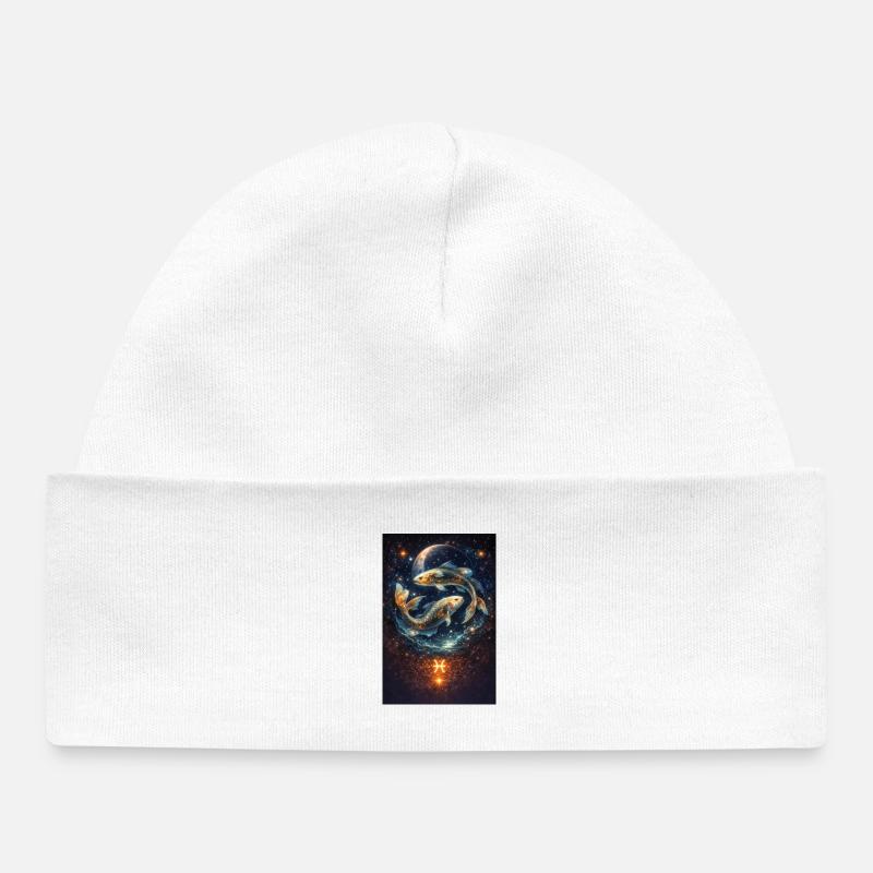 Poissons - Bonnet bébé bio - blanc