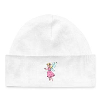 Süße Fee im rosa Kleid - Baby Organic Mütze - Weiß - Vorne