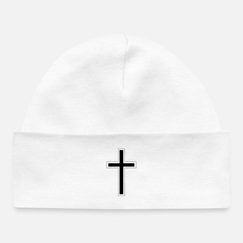 croix - Bonnet bébé bio - blanc