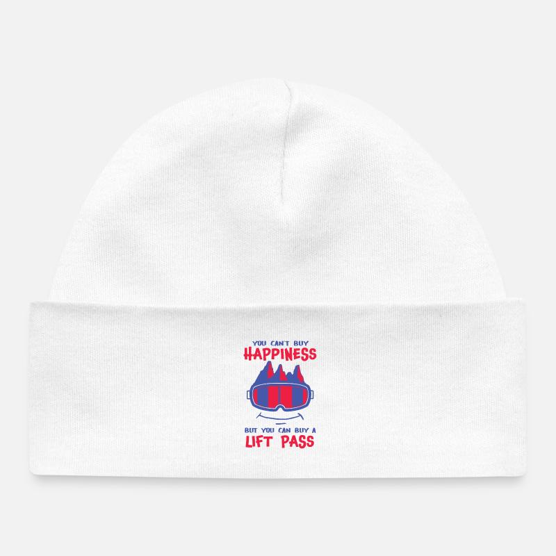 Piste Happiness Ski Snowboard Mountains - Bonnet bébé bio - blanc