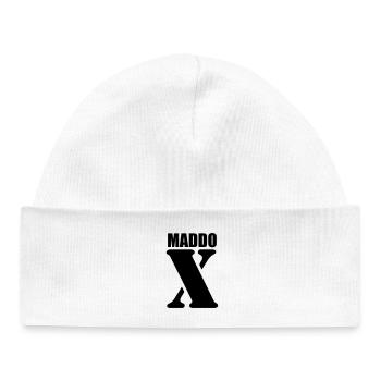 Maddox – First Name Design | Minimal Typography - Baby Organic Mütze - Weiß - Vorne