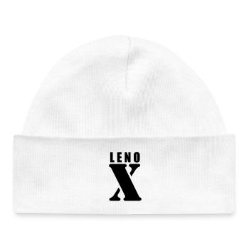 Lenox – First Name Design | Minimal Typography - Baby Organic Mütze - Weiß - Vorne
