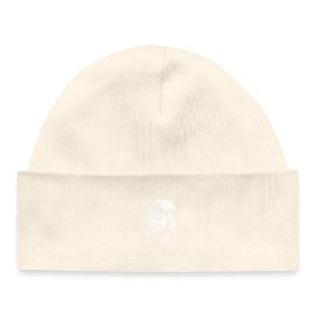 Budgie in minimalist vector style - Baby Organic Beanie - white - Front