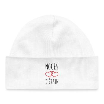 Pewter Wedding 10 Years Wedding - Baby Organic Beanie - white - Front
