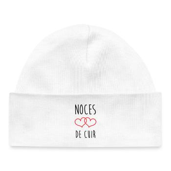 Leather Wedding 2 Years of Love - Baby Organic Beanie - white - Front