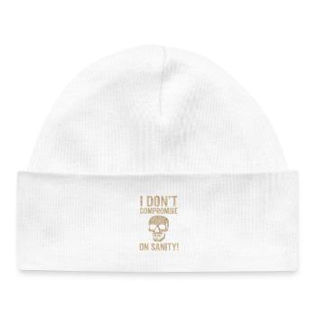 I Don't Compromise on Sanity Skull - Baby Organic Beanie - white - Front