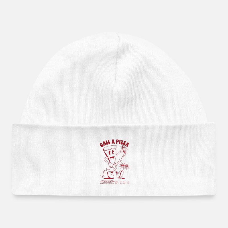 Call A Pizza - Bonnet bébé bio - blanc