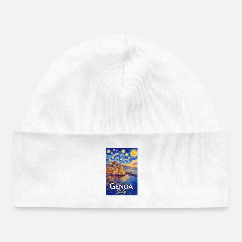 Gênes, Italie. - Bonnet bébé bio - blanc