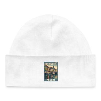 Découvrez Rennes en France Charmante ville française - Bonnet bébé bio - blanc - Devant