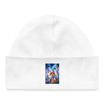 Shark with pizza & space dogs - Baby Organic Beanie - white - Front