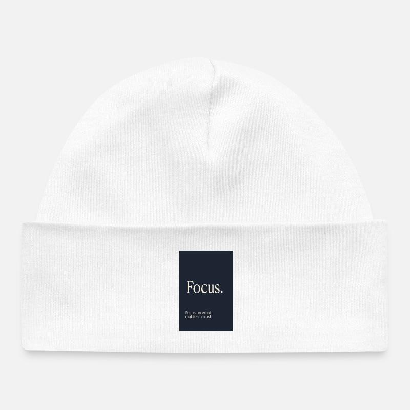 Concentre-toi. Design motivationnel minimaliste - Bonnet bébé bio - blanc
