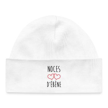 Ebony Wedding 78 Years of Marriage - Baby Organic Beanie - white - Front