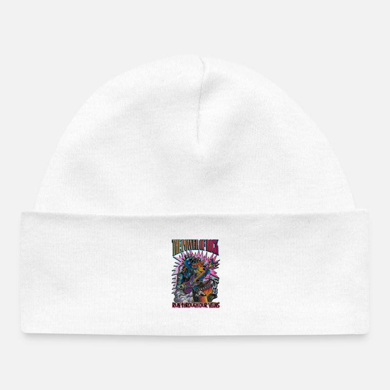 Le pouvoir du rock - Bonnet bébé bio - blanc