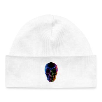 Leuchtender Totenkopf für DJ & Techno Fans - Baby Organic Mütze - Weiß - Vorne