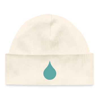 Water Drop - Raindrop - Baby Organic Beanie - white - Front