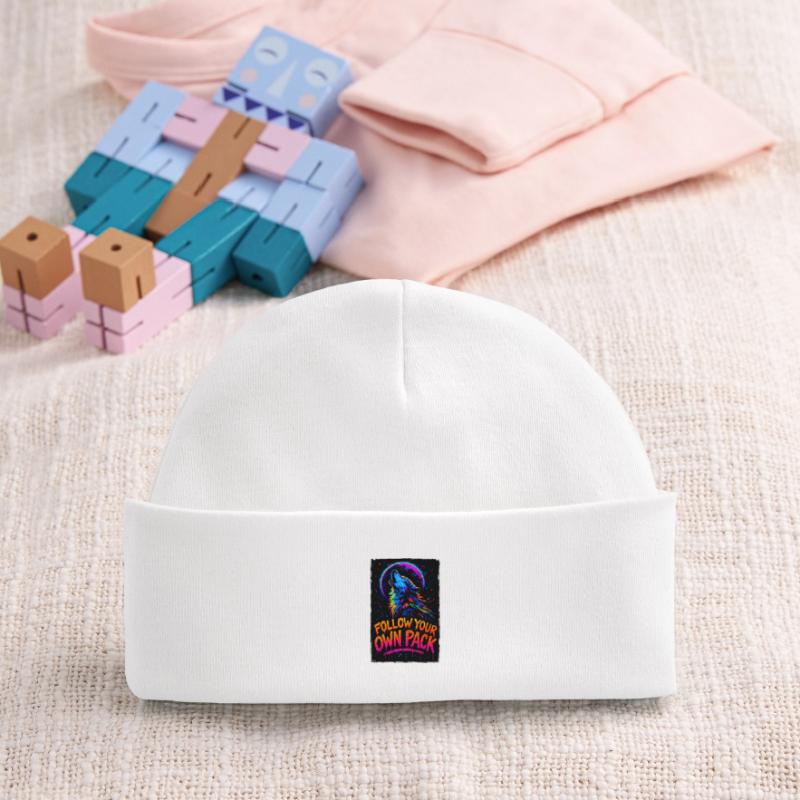 Alpha Wolf Multicolor-Design Folgen Sie Ihrem eigenen Rudel Baby Organic Mütze