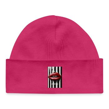 Say Nothing Lips Statement Design - Baby Organic Beanie - white - Front