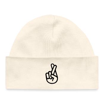 Crossed Fingers - Fingers crossed - Baby Organic Beanie - white - Front