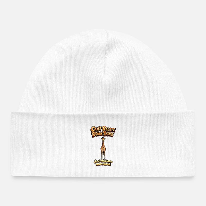 Giraffe über Meme Tee - Baby Organic Mütze - Weiß