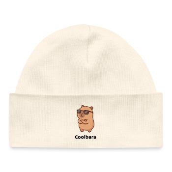 Coolbara - too cool, unfazed by stress - Baby Organic Beanie - white - Front