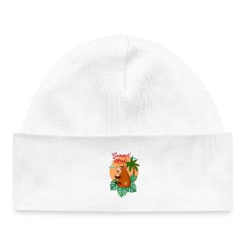 Tropical Capybara with Coconut - Baby Organic Beanie - white - Front