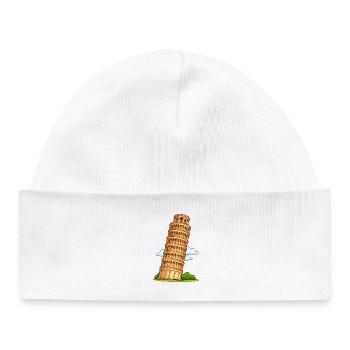 Pisa Tower Cartoon - Baby Organic Beanie - white - Front