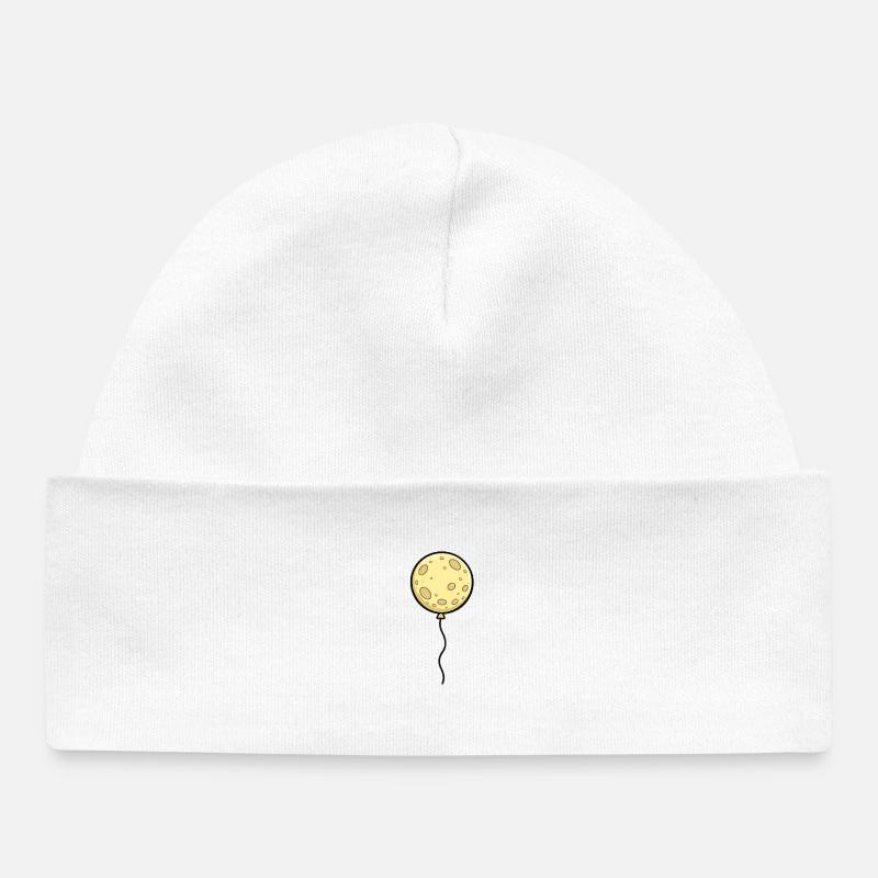 Look cartoon de ballons de lune - Bonnet bébé bio - blanc