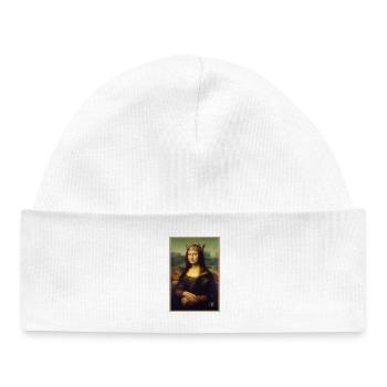 Crowned Mona Lisa, queen of museums - Baby Organic Beanie - white - Front