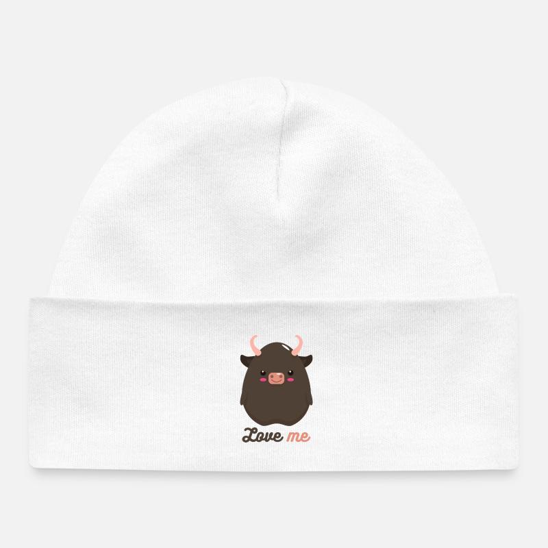 Taureau - Bonnet bébé bio - blanc