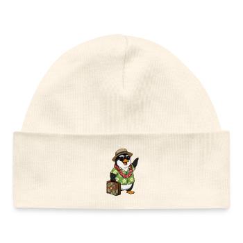 Penguin Vacation - Baby Organic Beanie - white - Front