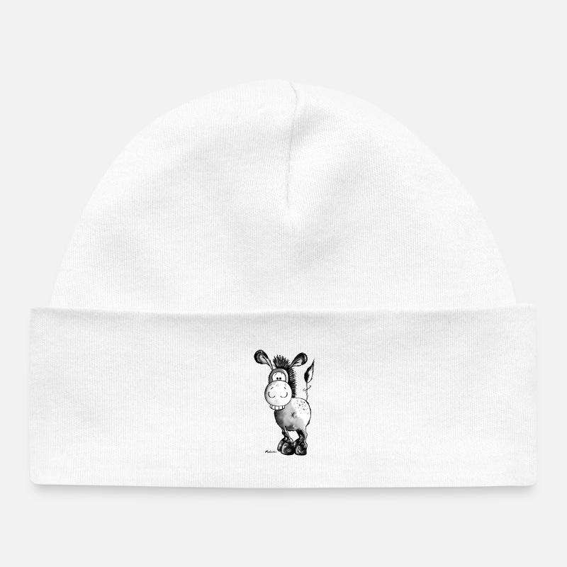 Drôle d'âne - Cheval - Animaux - Bonnet bébé bio - blanc