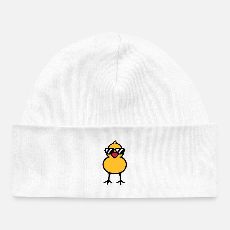 cool chick (rd) - Bonnet bébé bio - blanc