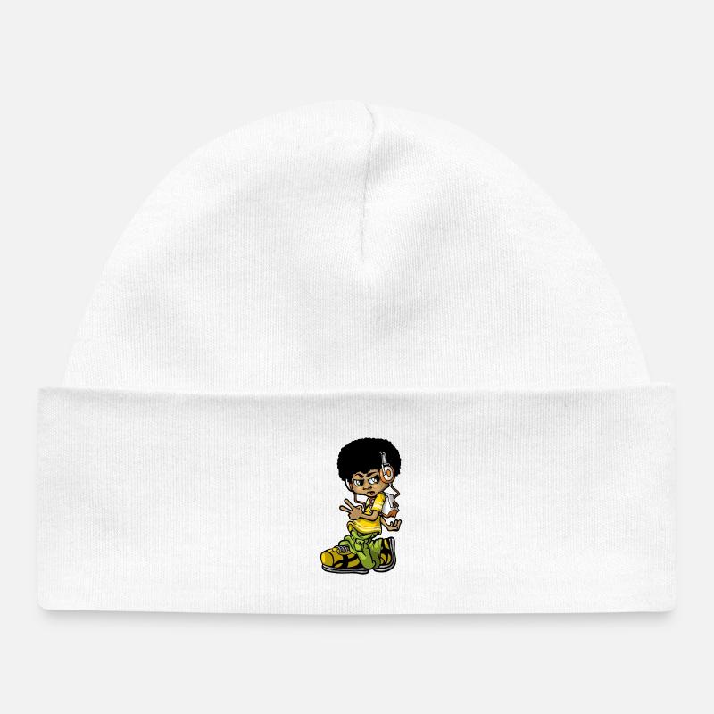 VIntage hip hop b-boy - Bonnet bébé bio - blanc