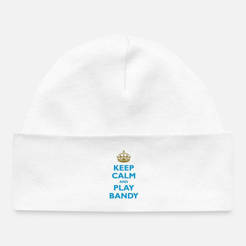 Keep calm and play bandy - Bonnet bébé bio - blanc