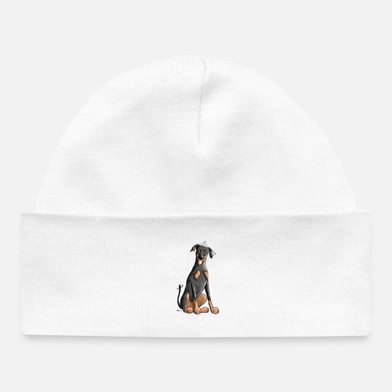 Drôle Dobermann - Bonnet bébé bio - blanc